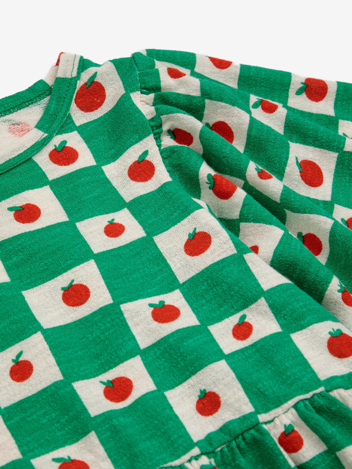 Tomato Ruffle Sleeve Dress