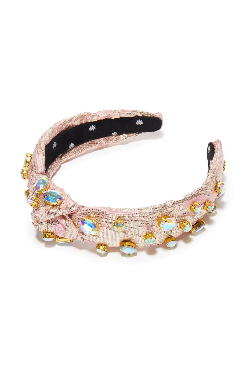 Oval Crystal Slim Knotted Headband