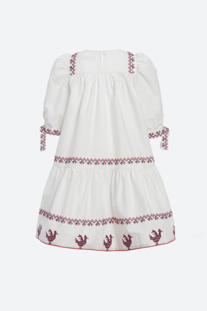 Beena Embroidery Puff Sleeve Dress