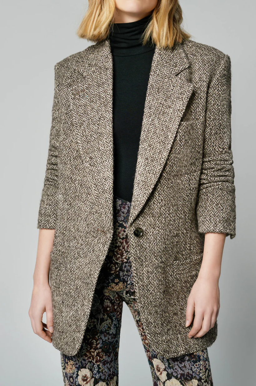 Oversized Notched Lapel Blazer