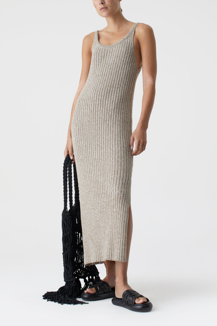 Mouline Strap Knit Dress
