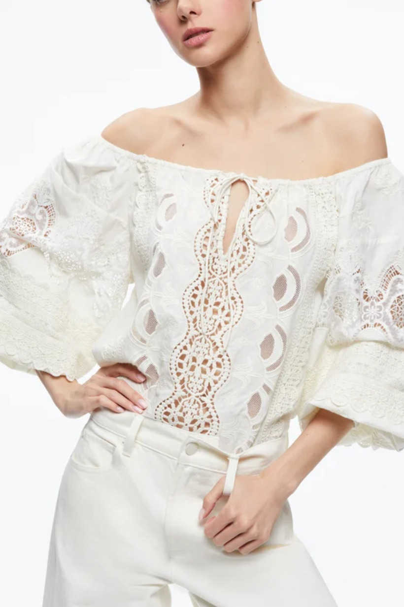 Alta Embroidered Off The Shoulder Blouse