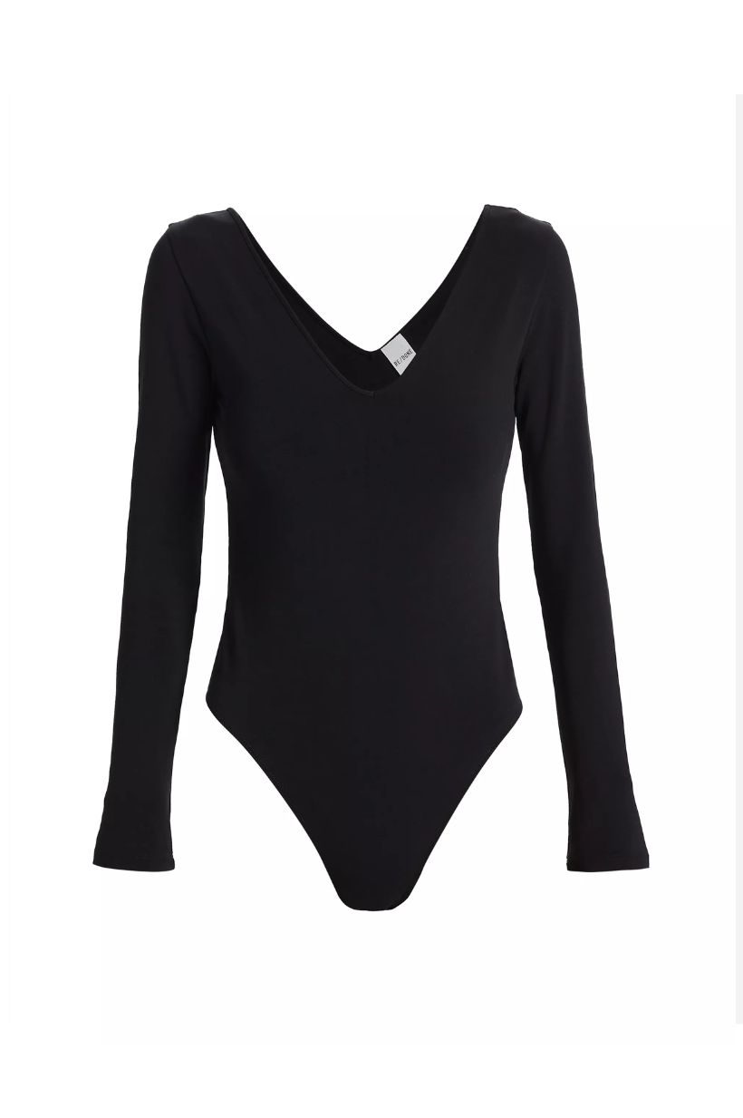 V Neck Long Sleeve Bodysuit
