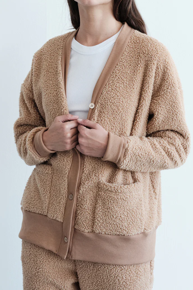Double Faced Sherpa Oversized Cardigan