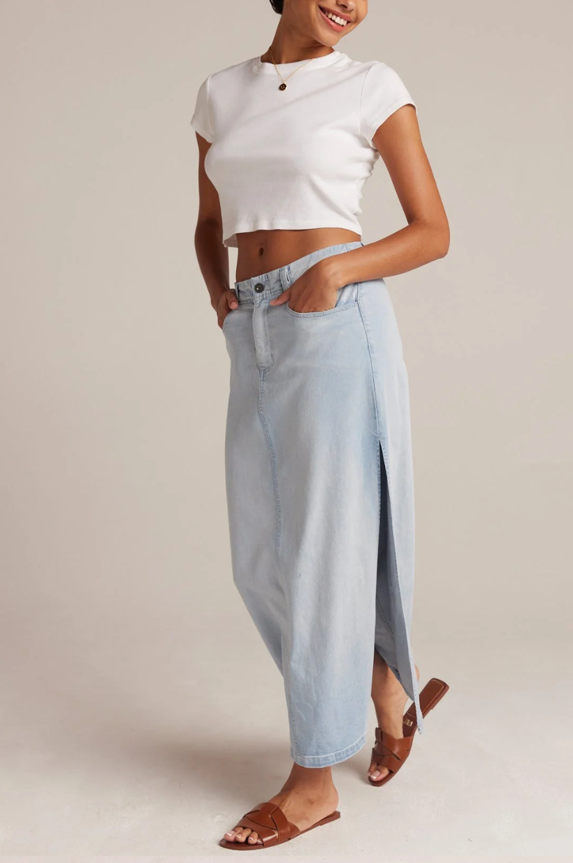 Indigo Side Slit Skirt