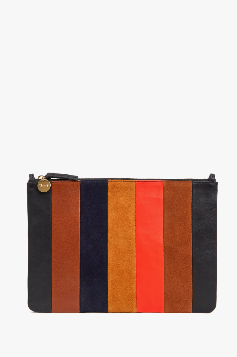 Clare V Red Suede Fold Over Clutch