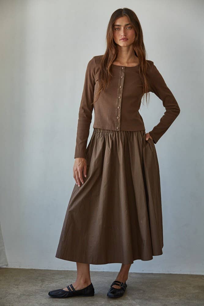 Flare Midi Skirt