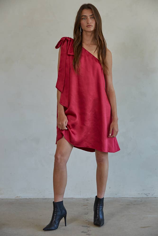 Satin One Shoulder Dress
