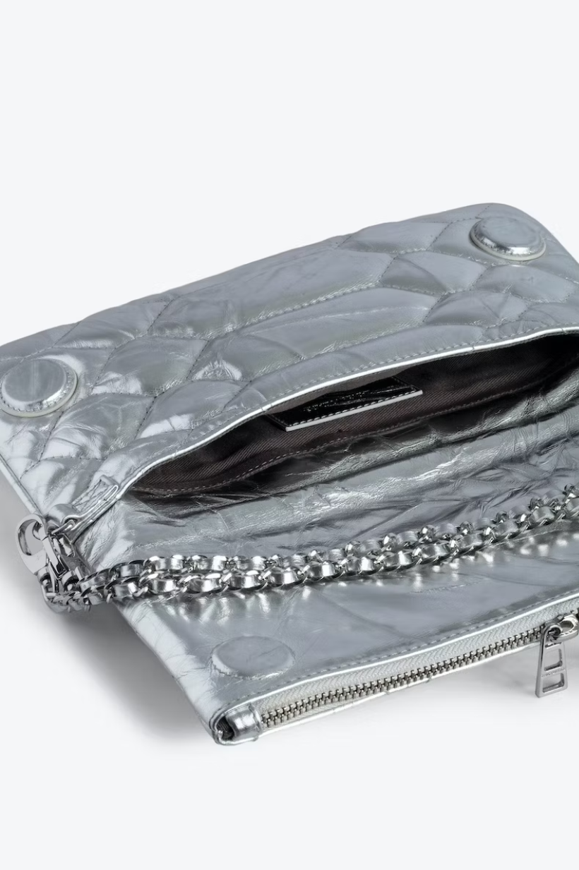 Rock XL Quilted Metallic Handbag