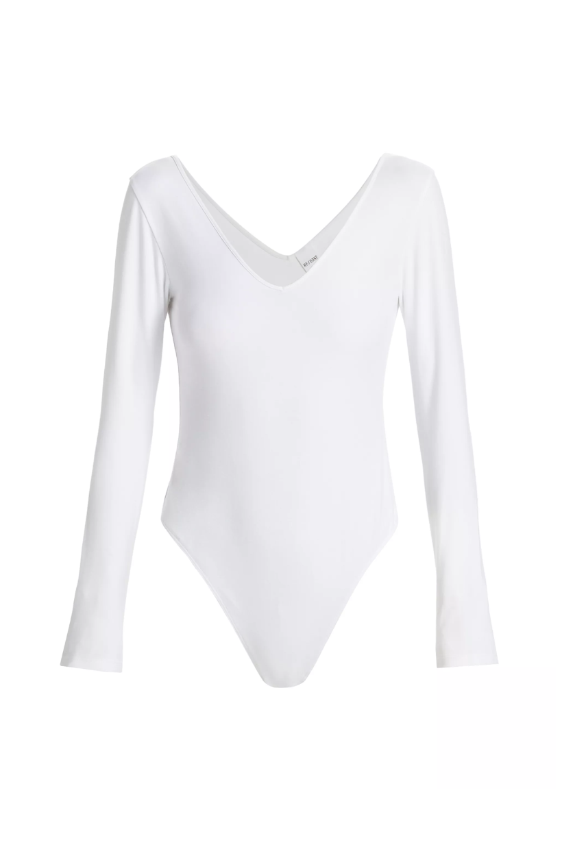 V Neck Long Sleeve Bodysuit