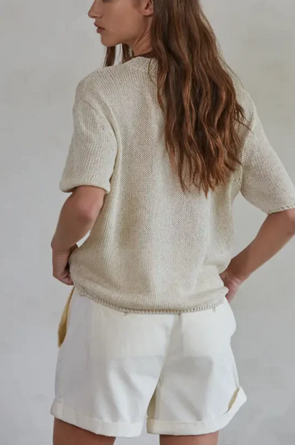 Knit Sweater Drop Shoulder Top