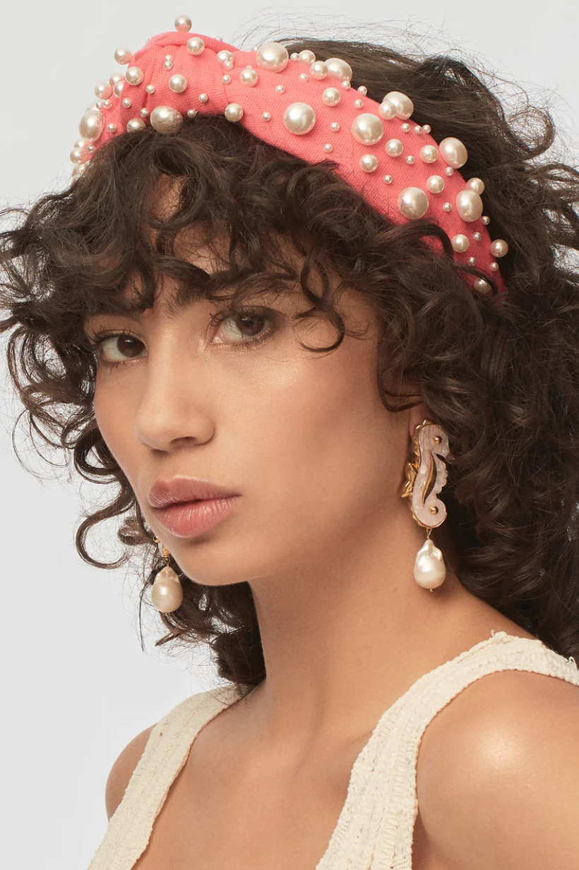Oversized Pearl Woven Knotted Headband