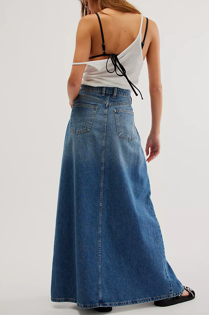 Come As You Are Denim Maxi Skirt