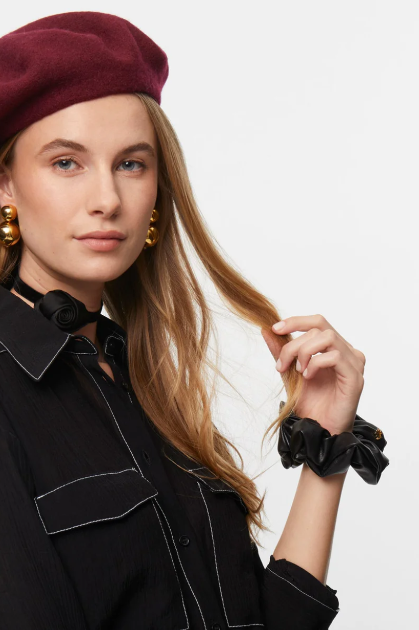 Faux Leather Scrunchie