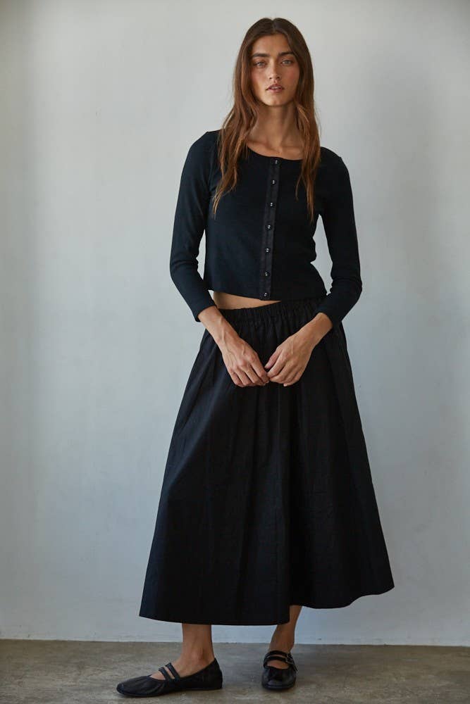 Flare Midi Skirt