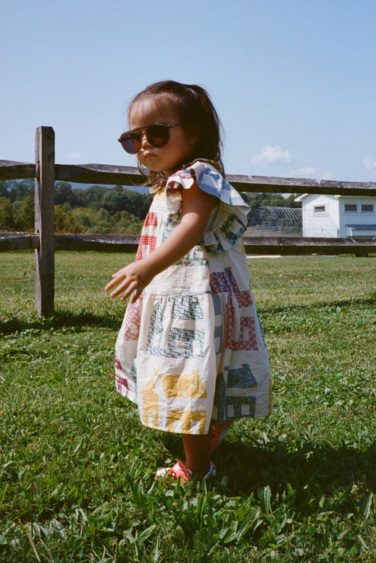 Anneliese Patchwork Short Sleeve Dress