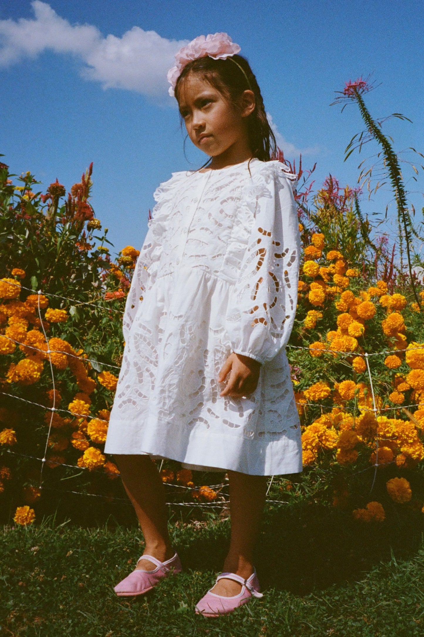 Dahlia Eyelet Long Sleeve Dress