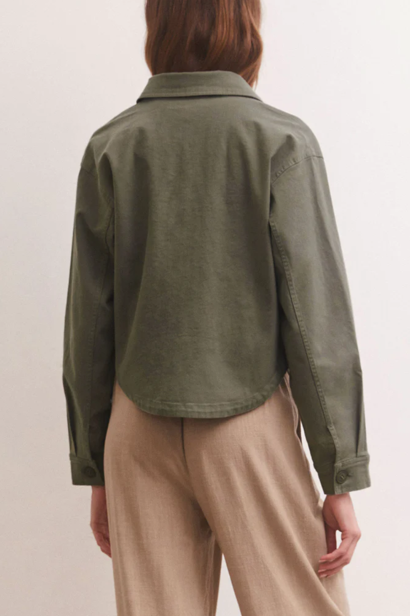 All Day Cropped Twill Jacket