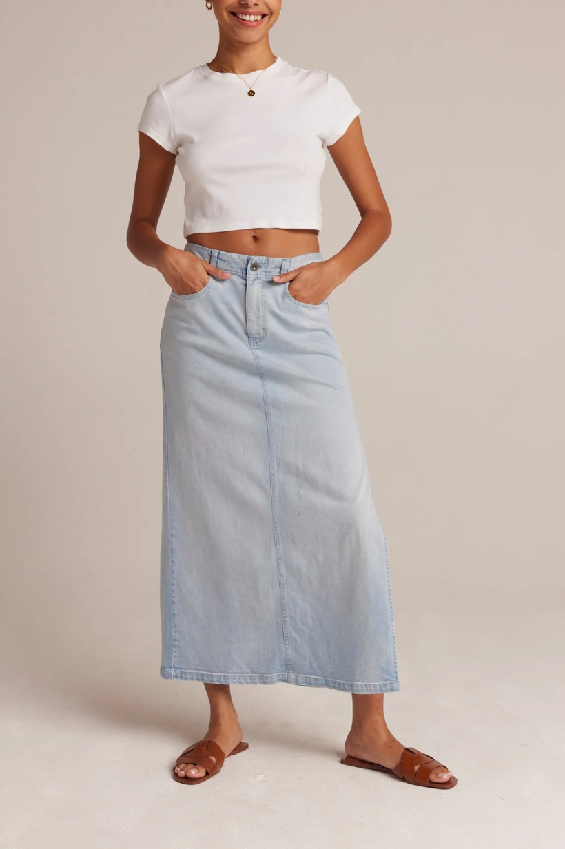 Indigo Side Slit Skirt