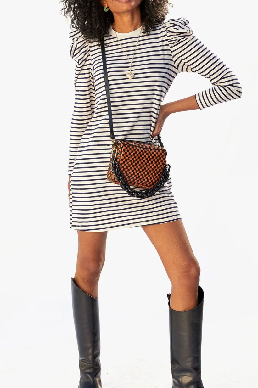 Woven Checker Midi Sac
