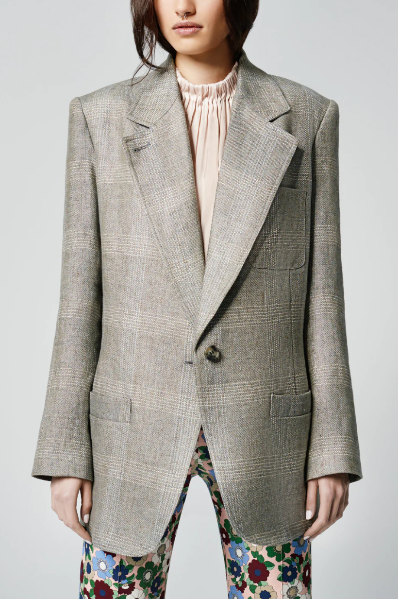 Oversized Notched Lapel Blazer