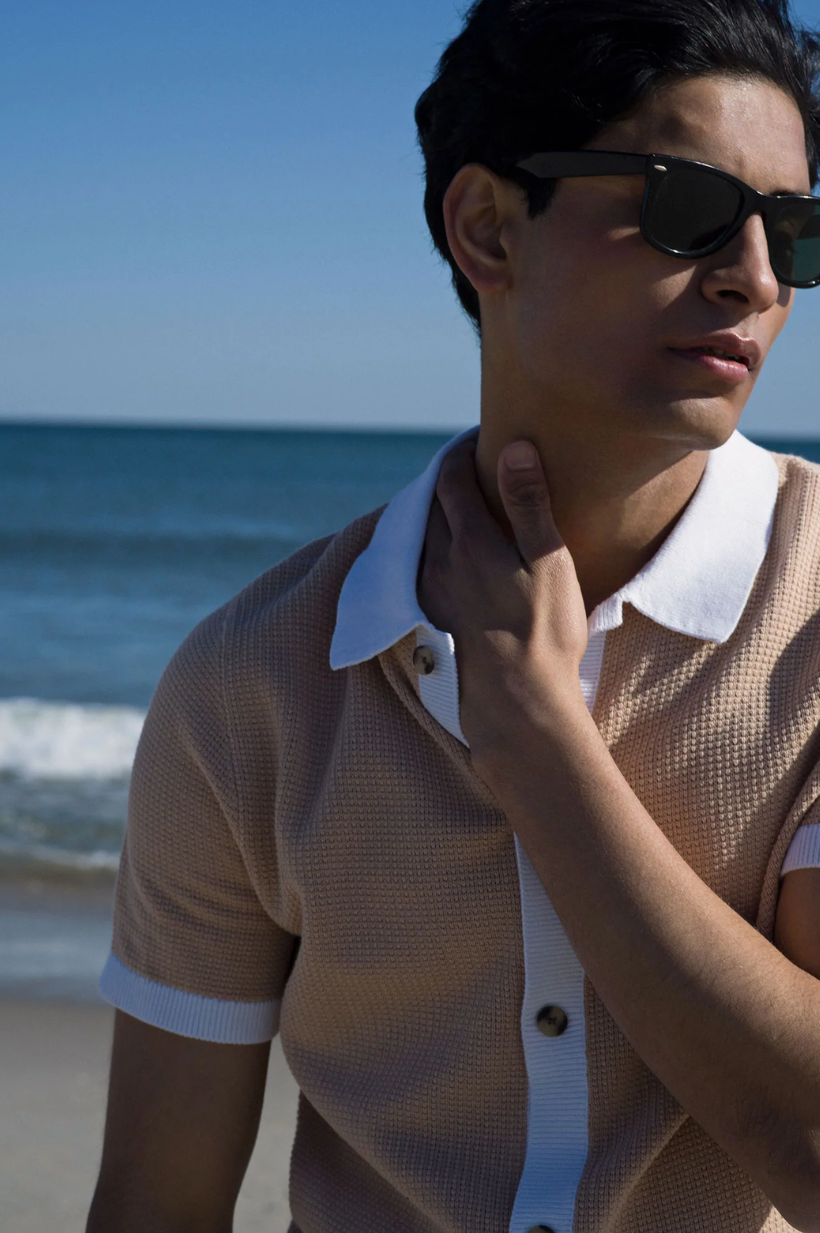 Cotton Textured Button Up Shirt