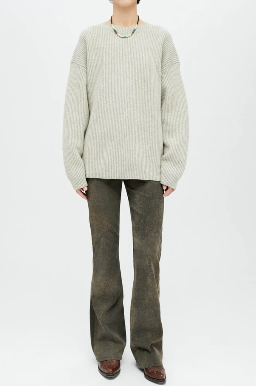 Plaited Crewneck Pullover