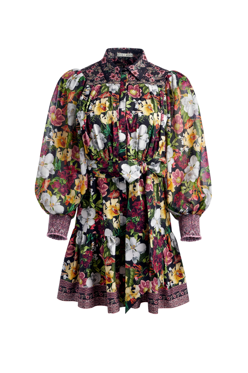 Tiffie Drama Sleeve Belt Mini Dress