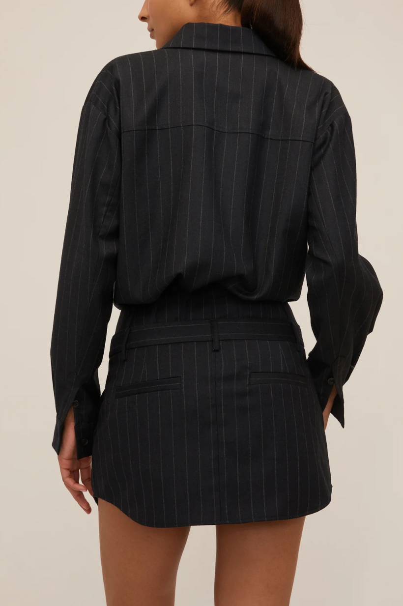 Lou Pinstripe Shirt Jacket