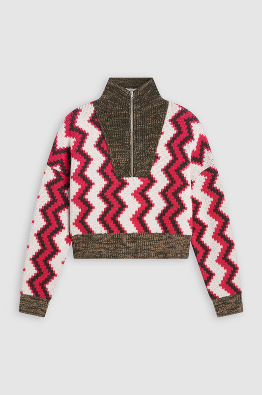 Cropped Half Zip Sweater