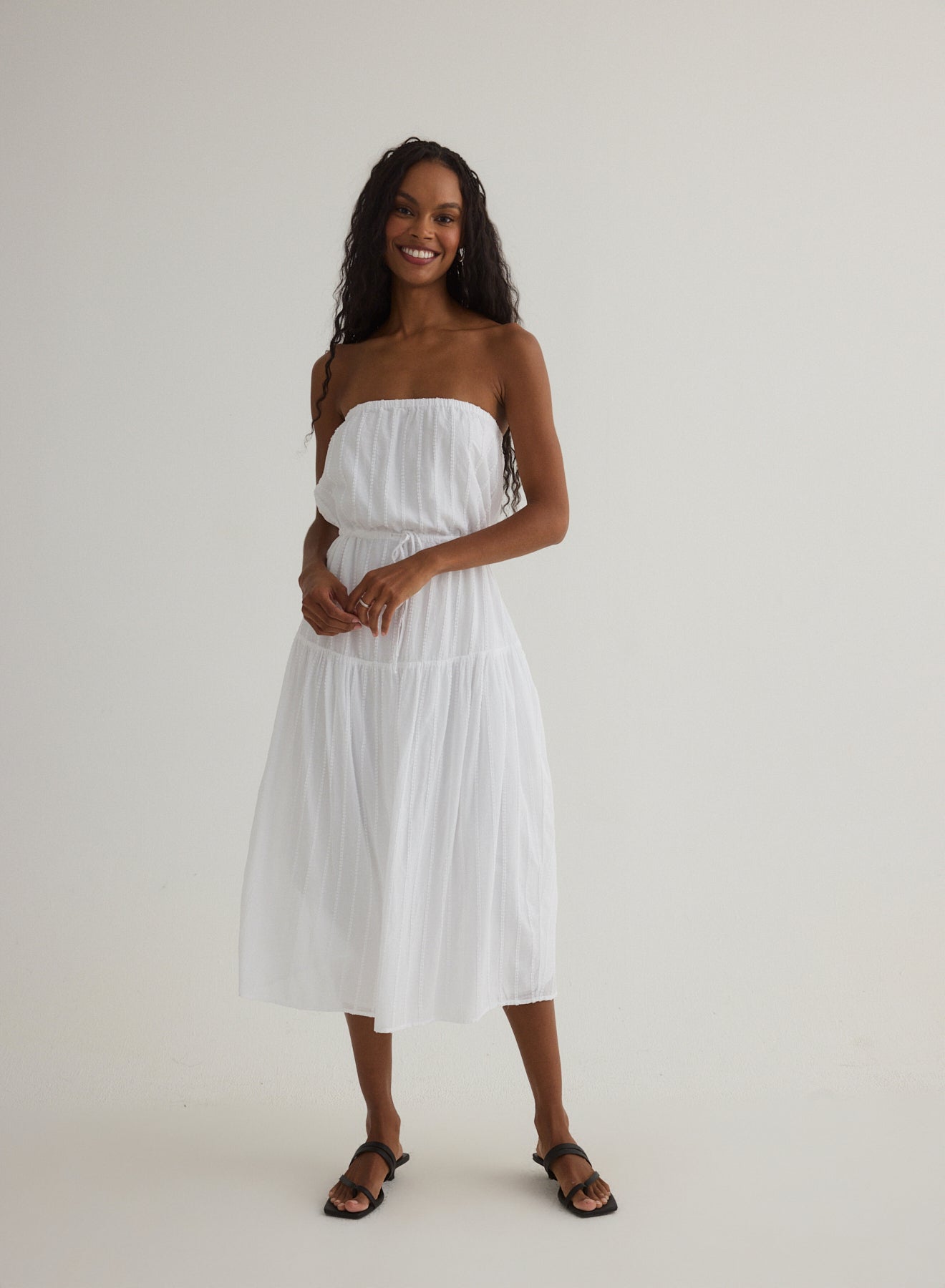 Ruffle Hem Midi Dress