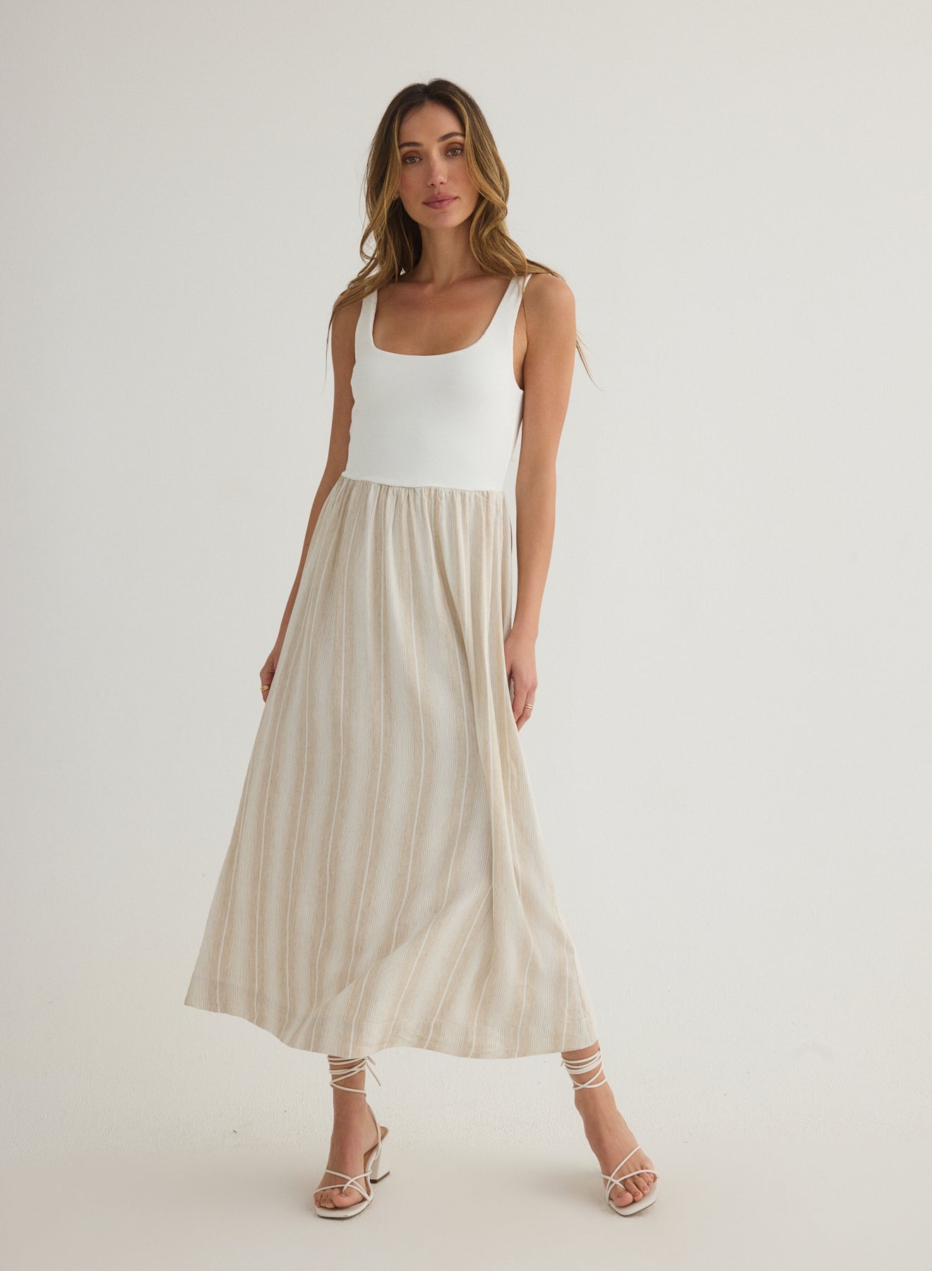 Sleeveless Knit Combo Dress
