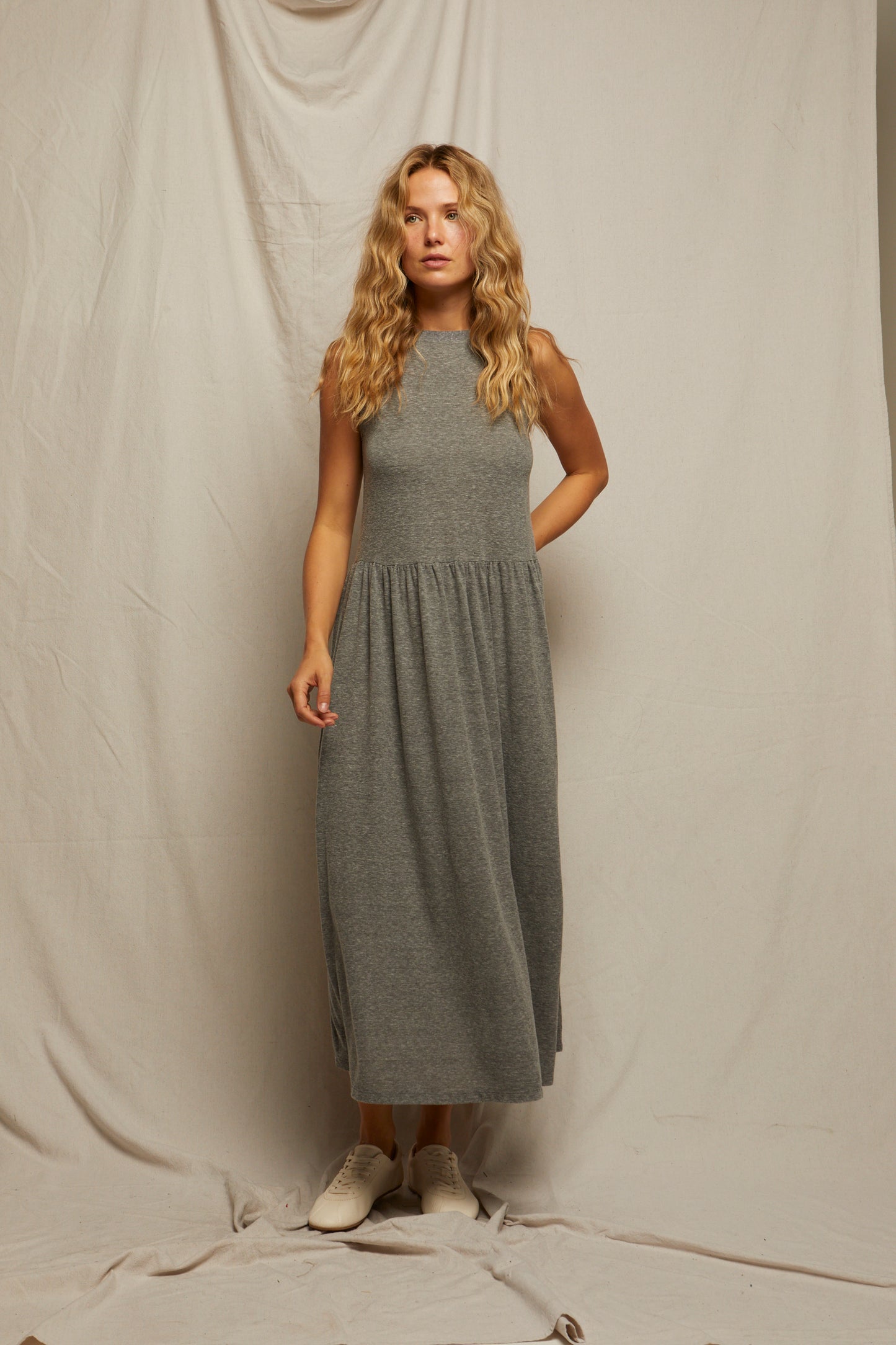 Eva Slub Jersey Tiered Dress