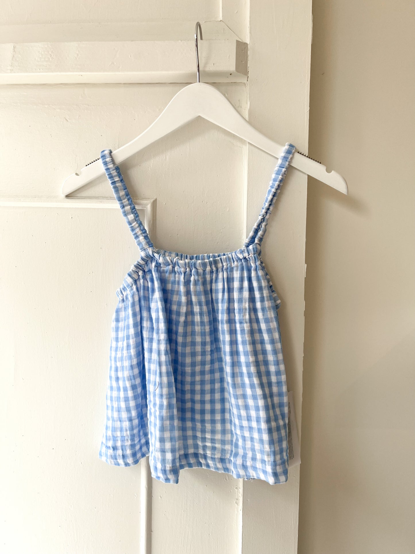 Gingham Double Faced Gauze Swing Top