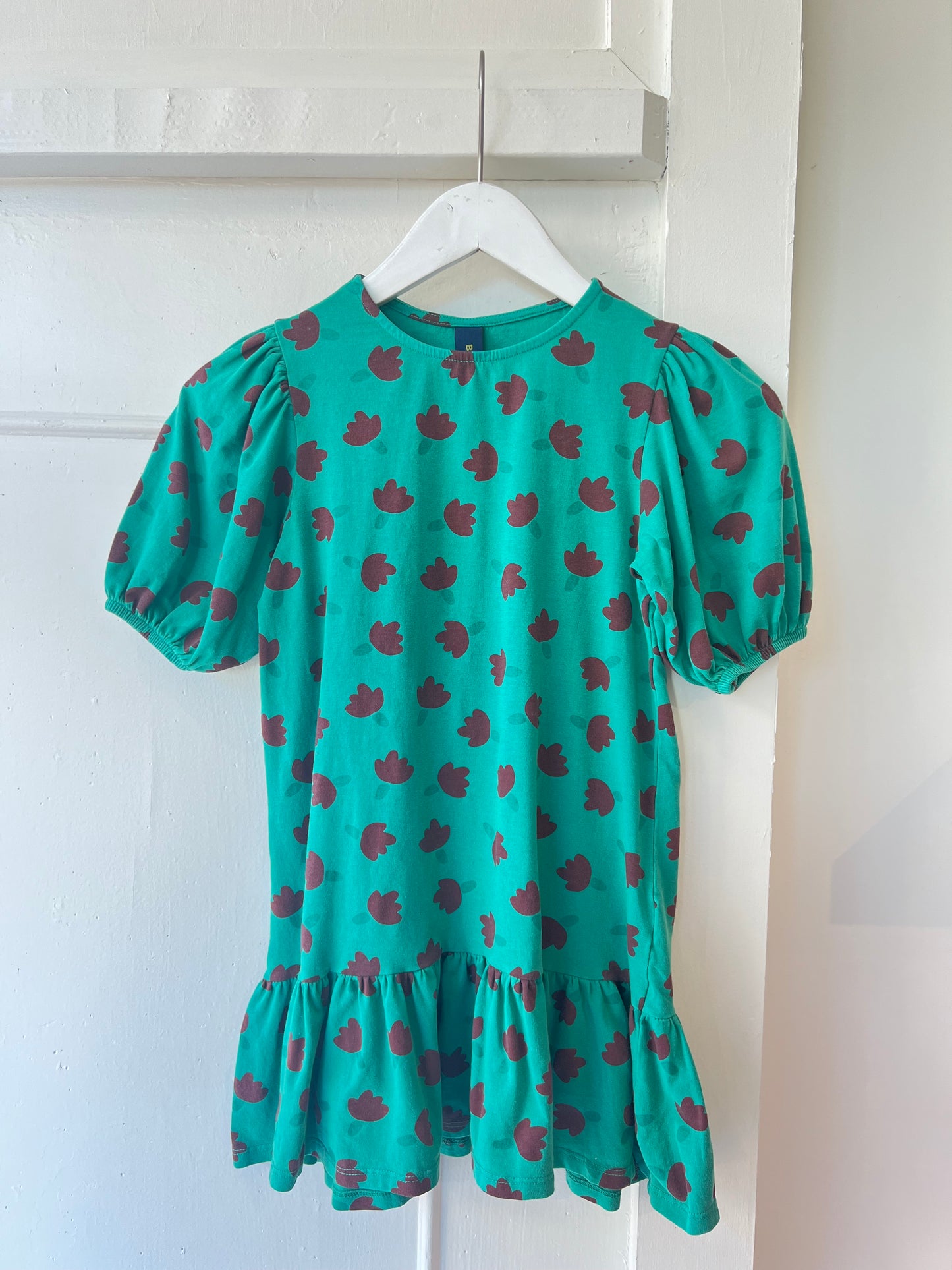 Dress Balloon Sleeves Flowers