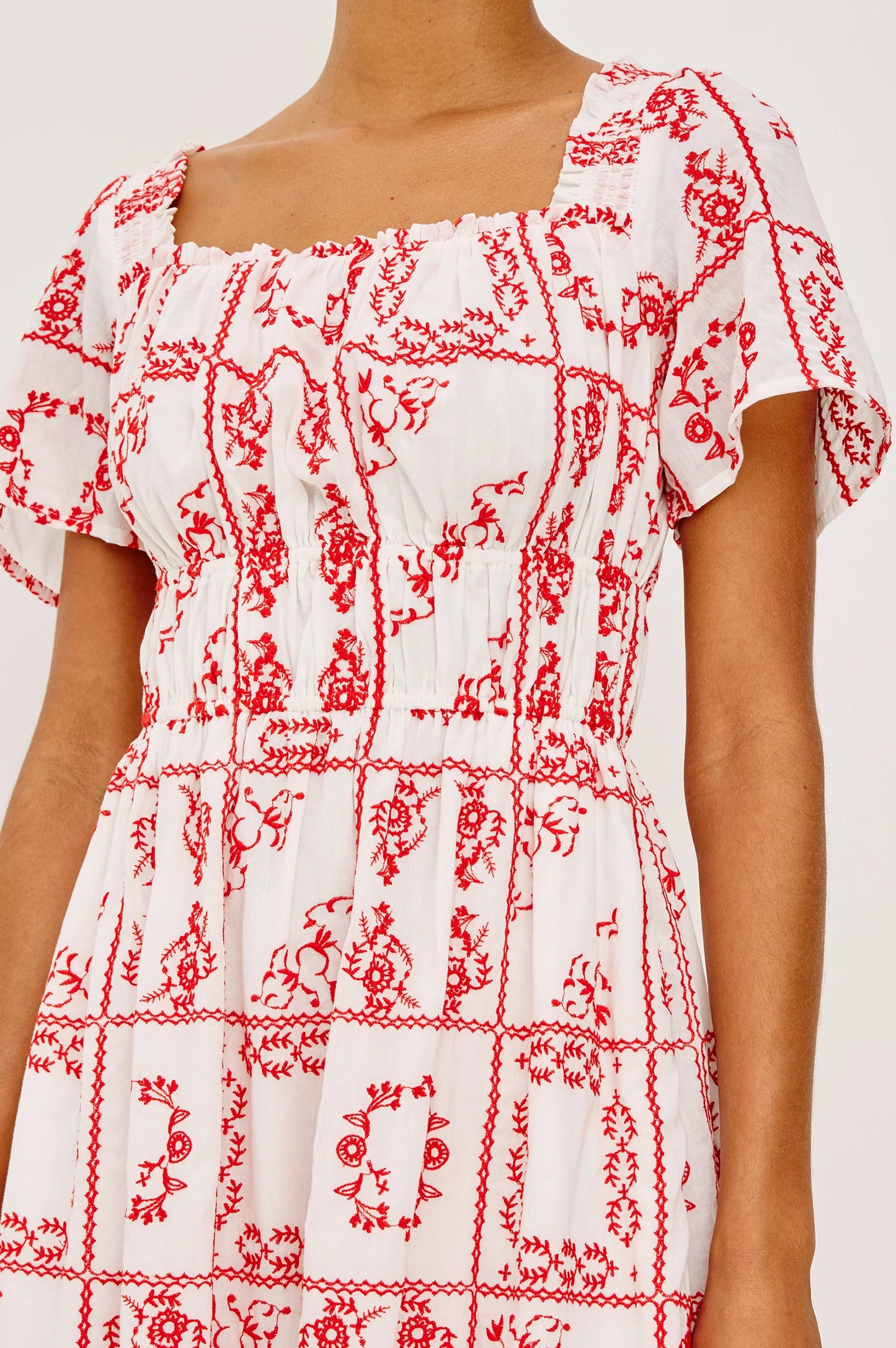 Nanette Dress-Ivy/Red