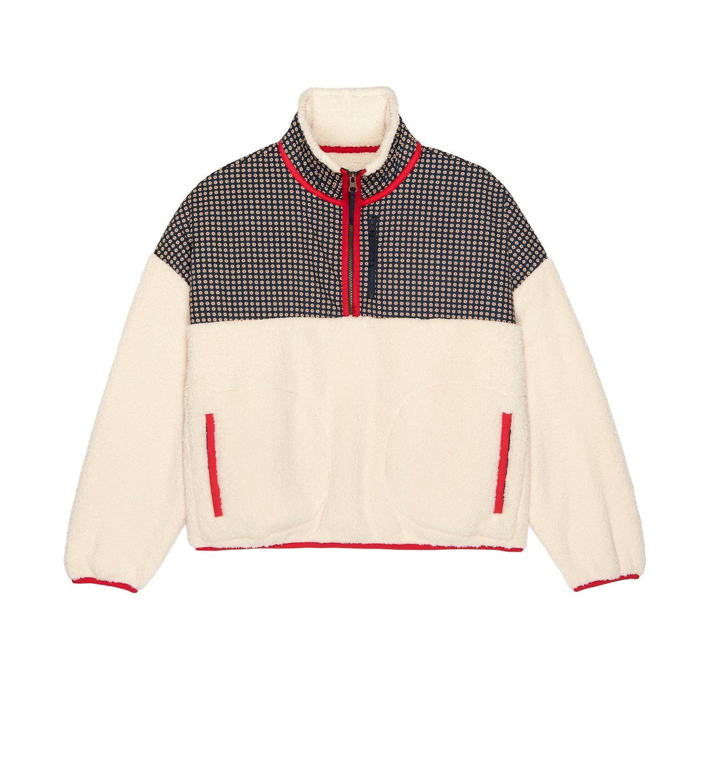 The Print-Mix Plush Terrain Half Zip Pullover