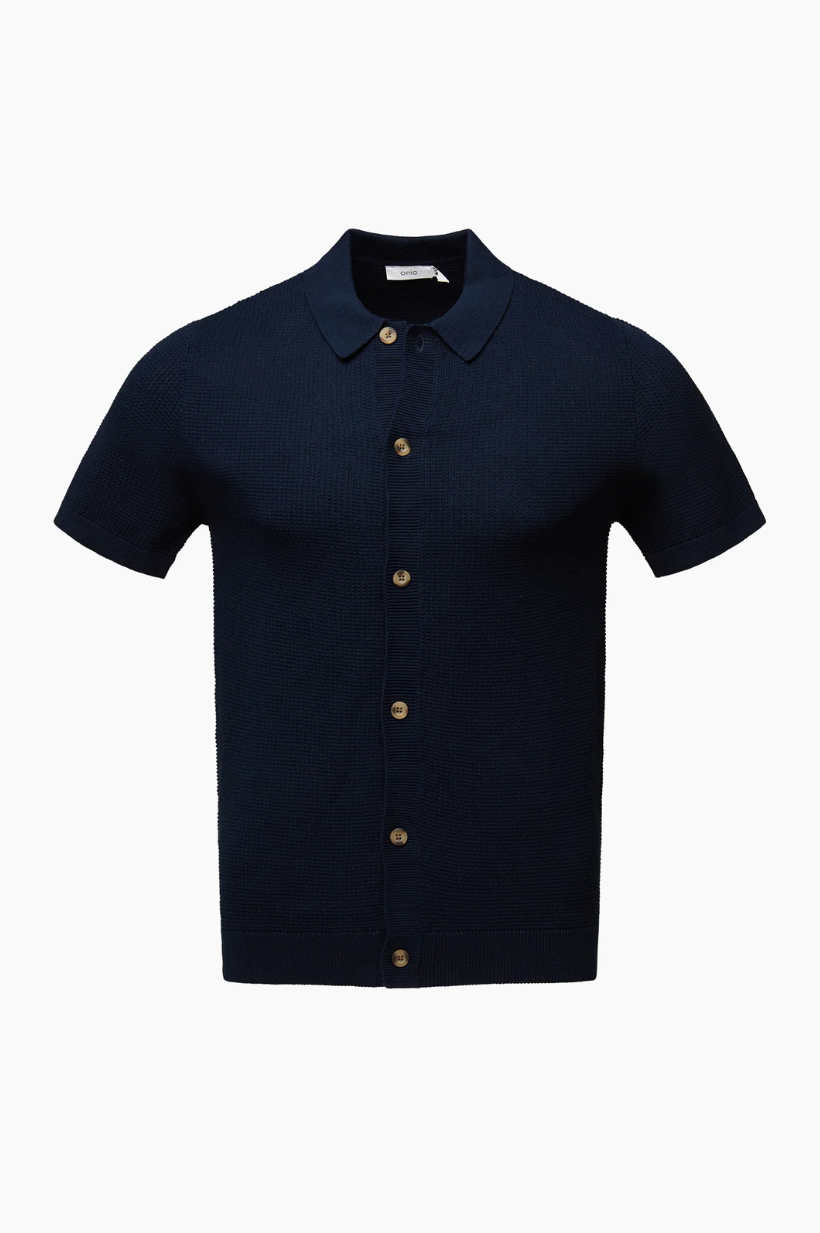 Cotton Textured Button Up Shirt