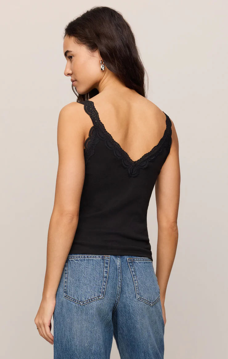 Eve Lace Tank-BLK