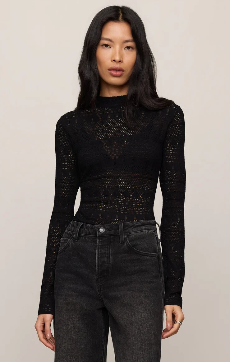 Avery Sweater Top-Blk