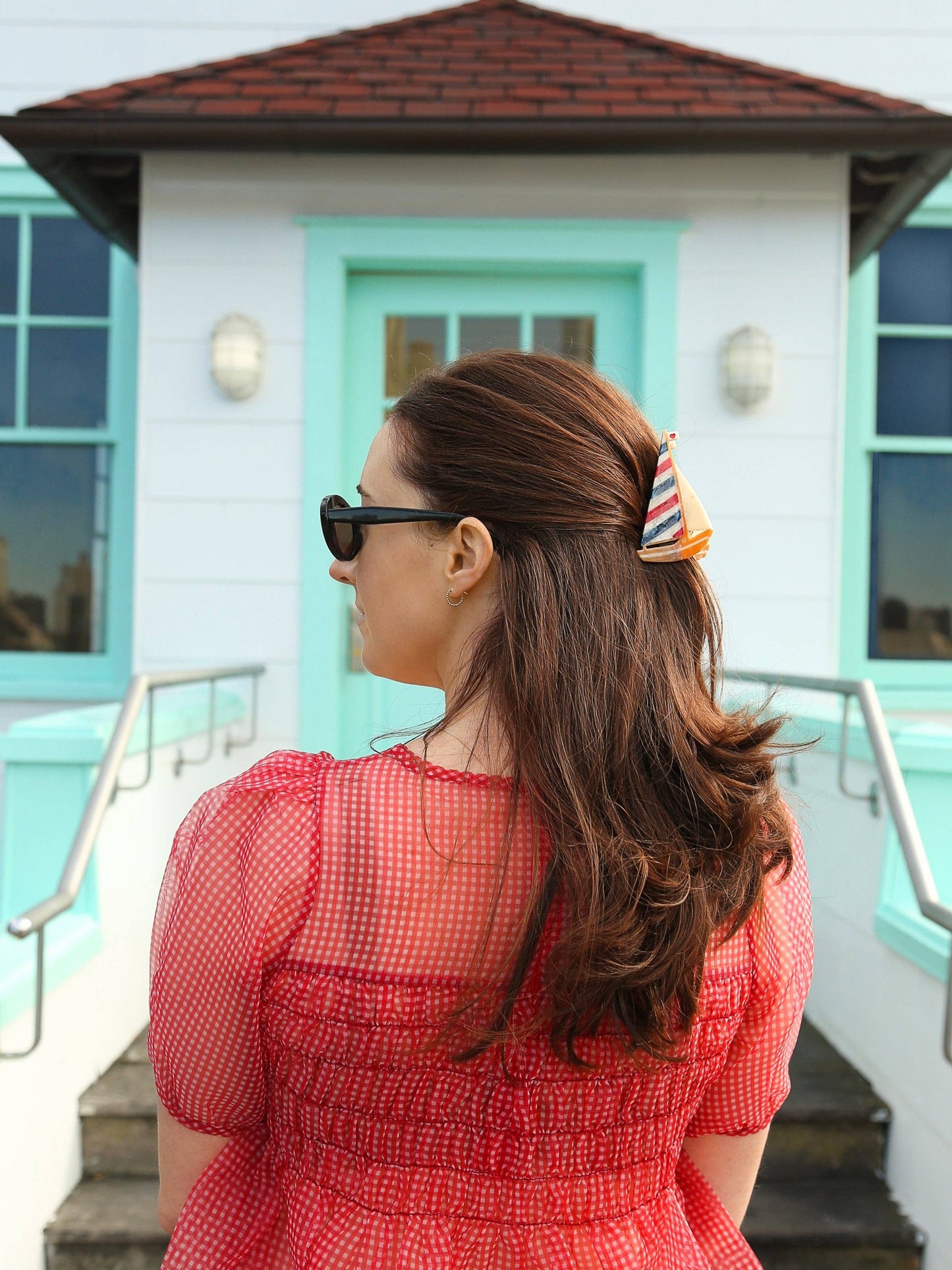 Hand-painted Sailboat Claw Hair Clip | Eco-Friendly