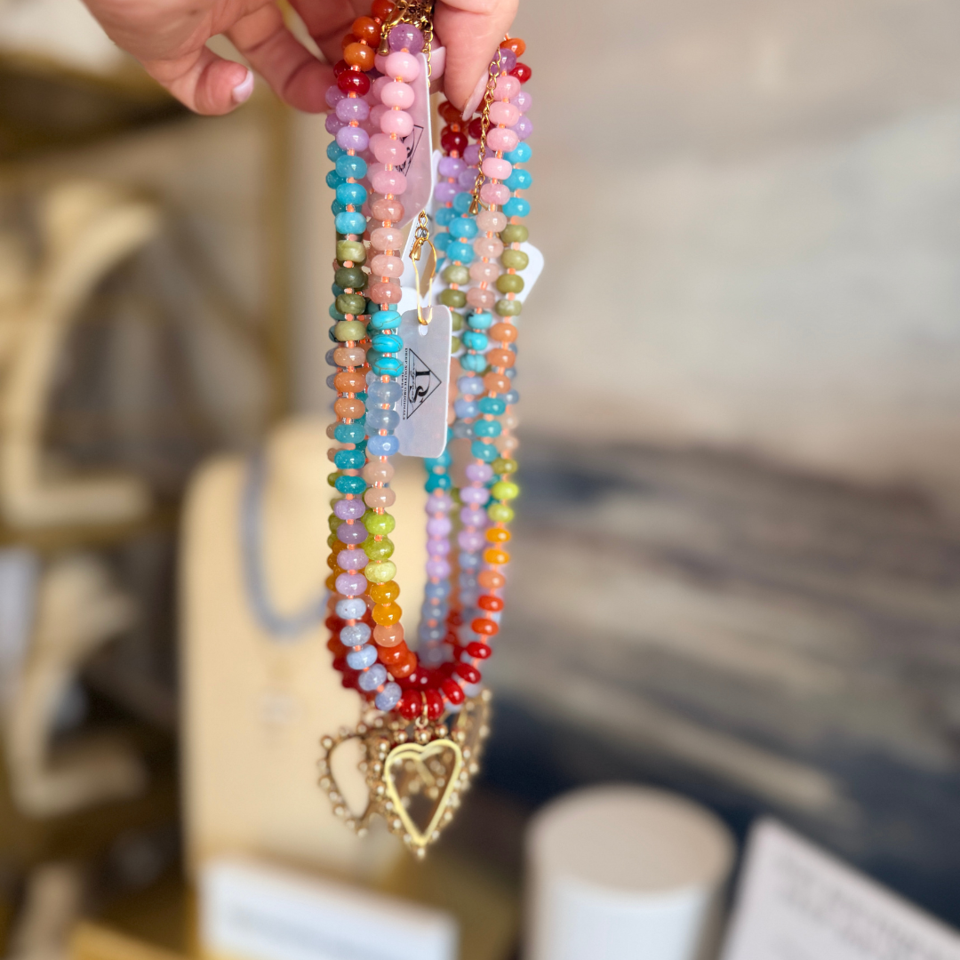 Fiesta Heart Gemstone Necklace