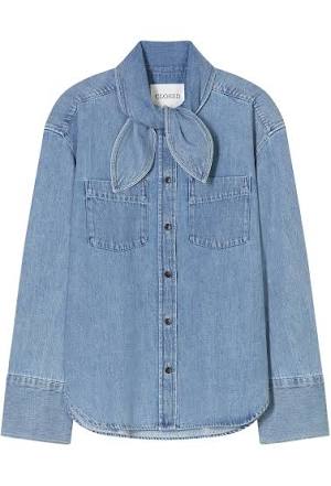 Denim Scarf shirt