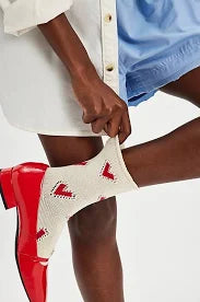 Cupids Bow Sock-Red