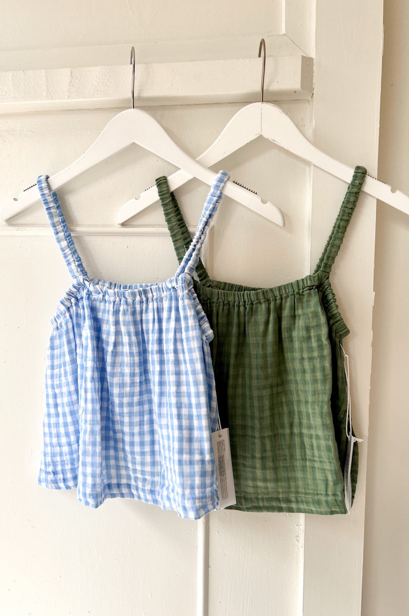 Gingham Double Faced Gauze Swing Top
