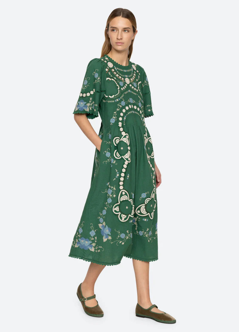 Vesna Embroidery Short Sleeve Dress