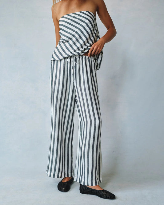 Wide Leg Crop Pants with Drawstring