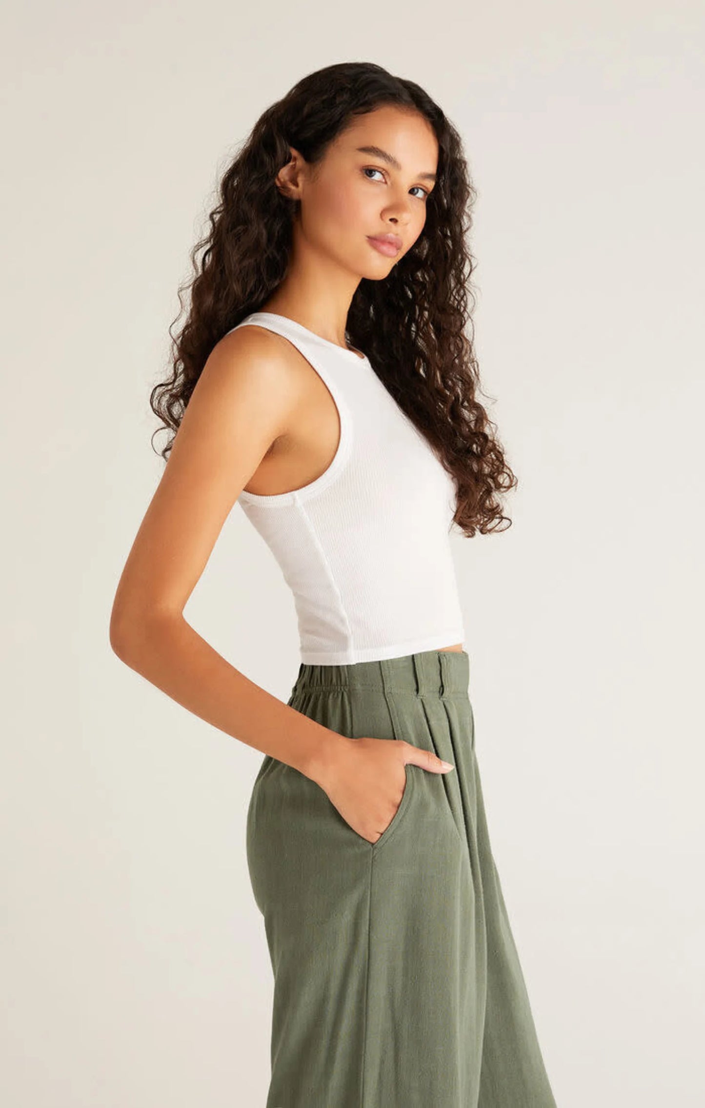 Hannah Cropped Rib Tank