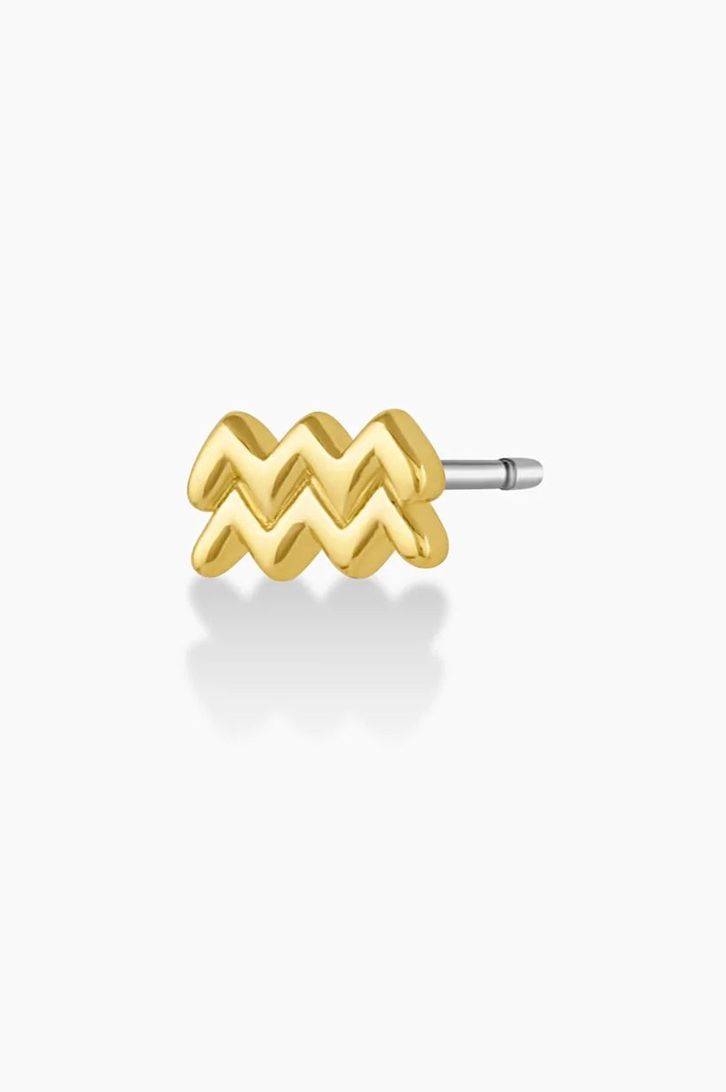 Zodiac Charm Stud - Aquarius