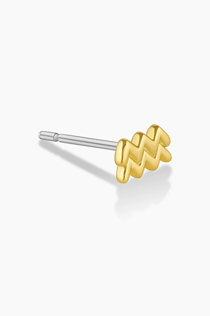 Zodiac Charm Stud - Aquarius
